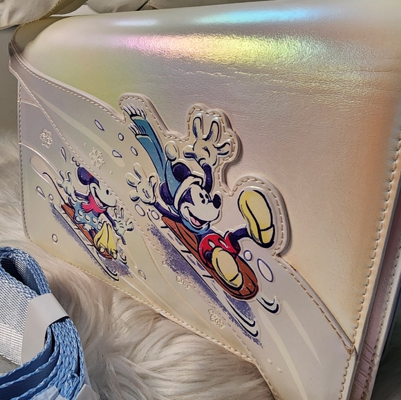 Loungefly Disney Mickey and Friends Winter Wonderland Crossbody Bag - Picture 3 of 9
